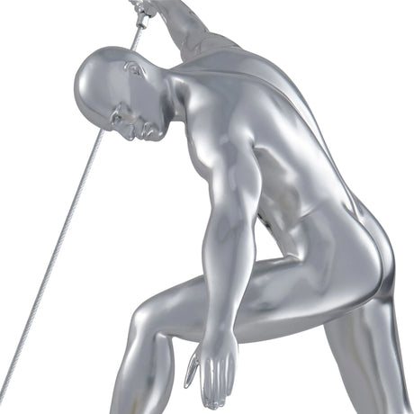 Climbing Couple Set of Two Wall Sculptures // Matte White and Chrome  | Finesse - sold by Home Elegance USA