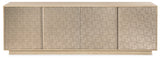 Geometry Entertainment Console Polished Limestone - Beige / Gold by Hooker Furniture - View 2