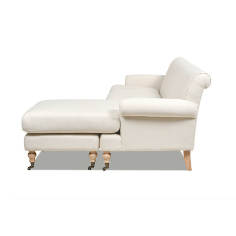 Alana  88' L-Shape Reversible Sectional Sofa, Light Beige Linen - sold by Home Elegance USA