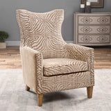 Kiango Animal Pattern Armchair - Light Brown / White by Uttermost - View 2