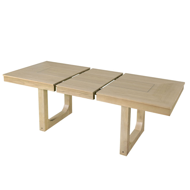 7PCs Extendable Dining Table Set, Farmhouse Extendable Table with 18' Move Leaf, 78' Rustic Wooden Kitchen Table and 6PCs Upholstered Chairs, Expanding Dining Room Table Set