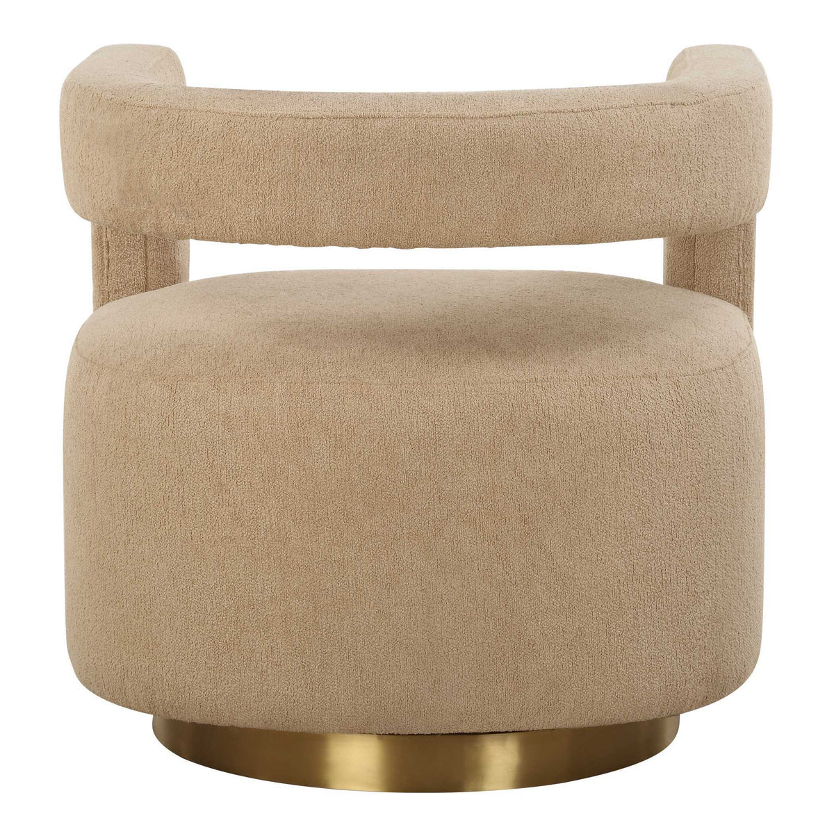 Grounded Modern Swivel Chair - Light Brown by Uttermost - View 7