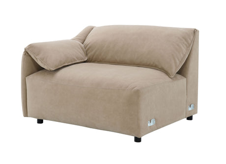 Veata Light Brown Suede Sectional Sofa - sold by Home Elegance USA