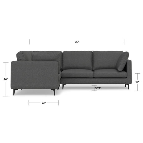Ava Mid Century Corner Sectional Sofa - sold by Home Elegance USA
