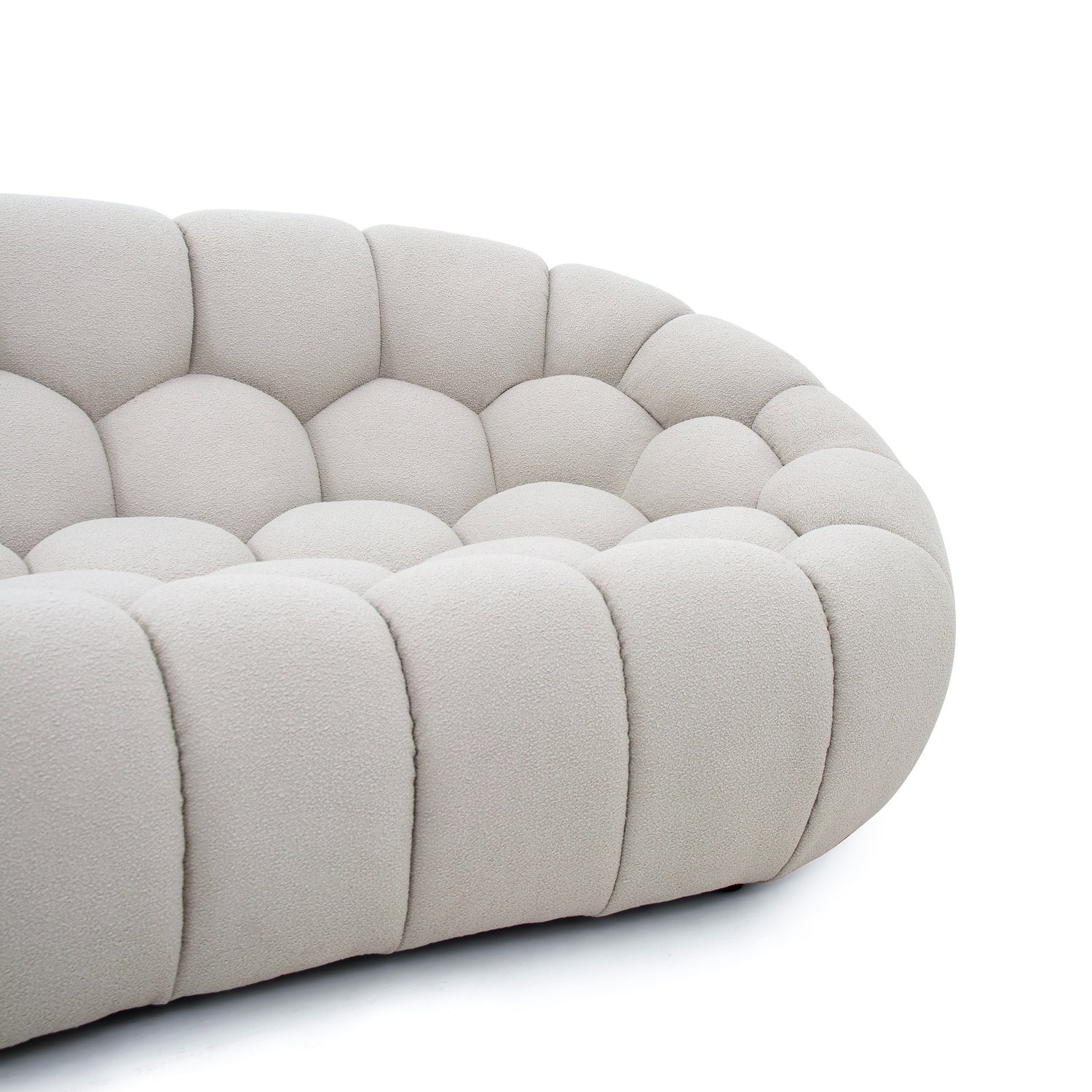 Divani Casa Yolonda - Modern Curved Beige Fabric Sofa - Home Elegance USA