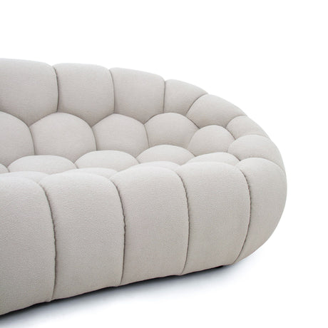 Divani Casa Yolonda - Sofá de dos plazas curvo moderno de tela beige