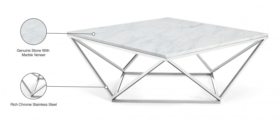 Skyler 3 Piece Occasional Table Set In Chrome - 244-3Set | Meridian - sold by Home Elegance USA
