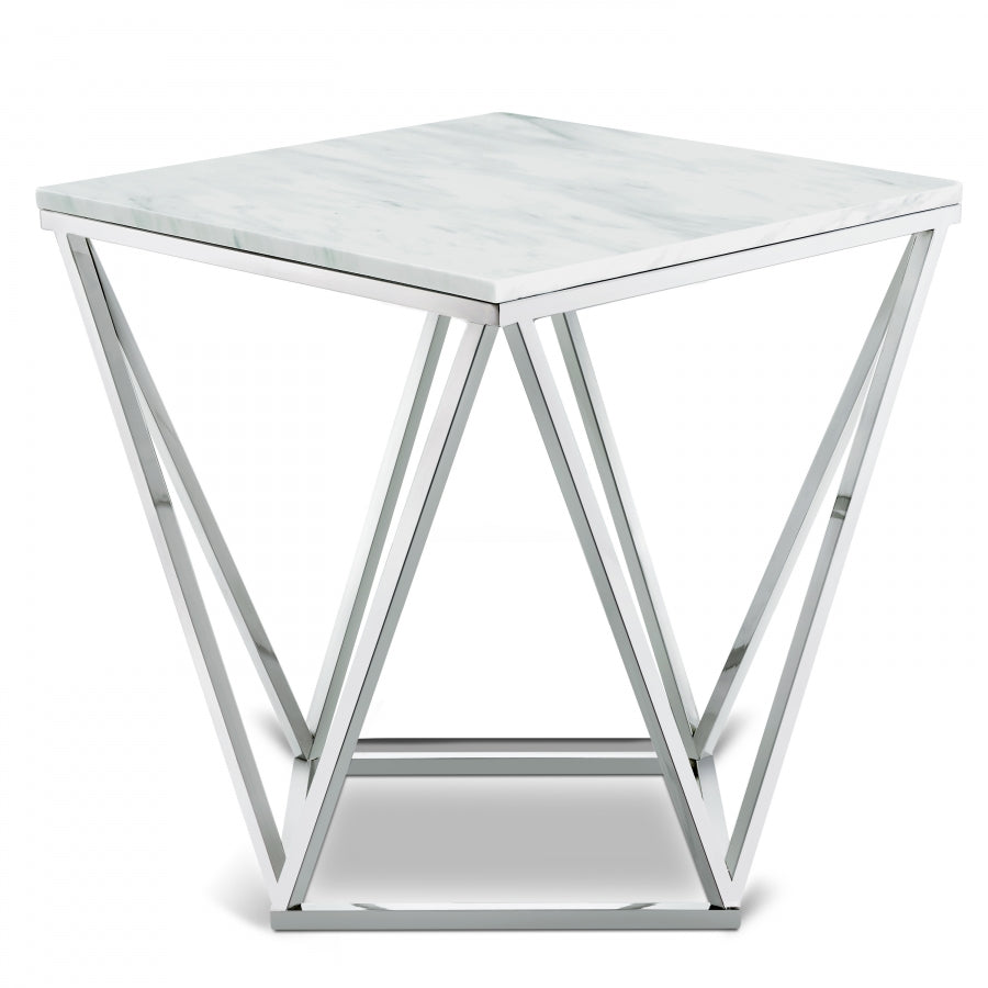 Skyler 3 Piece Occasional Table Set In Chrome - 244-3Set | Meridian - sold by Home Elegance USA