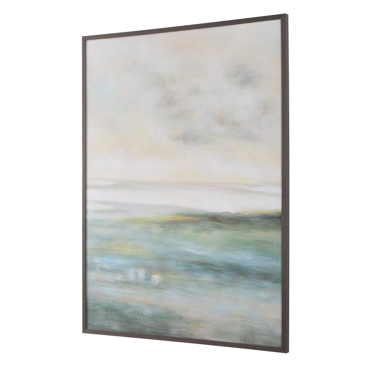 Awakening Hand Painted Landscape Art Blue / Brown / Green / White / Yellow - Blue / Green by Uttermost - View 4