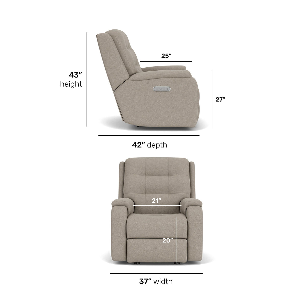 Arlo Transitional Fabric Power Rocking Recliner With Power Headrest | Flexsteel