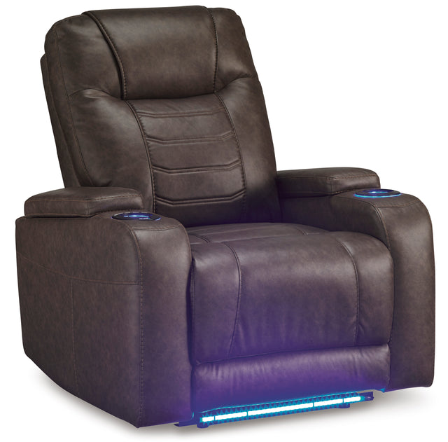 Power Recliner Schooner Rocks Black Fabric | Ashley Furniture - 1