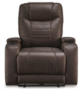 Power Recliner Schooner Rocks Black Fabric | Ashley Furniture - front view