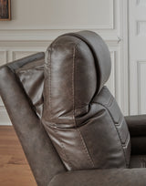 Power Recliner Schooner Rocks Black Fabric | Ashley Furniture - headrest