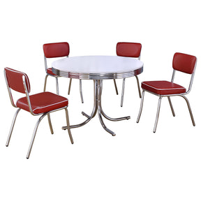 Parlisse White 5-piece Round Dining Set - sold by Home Elegance USA