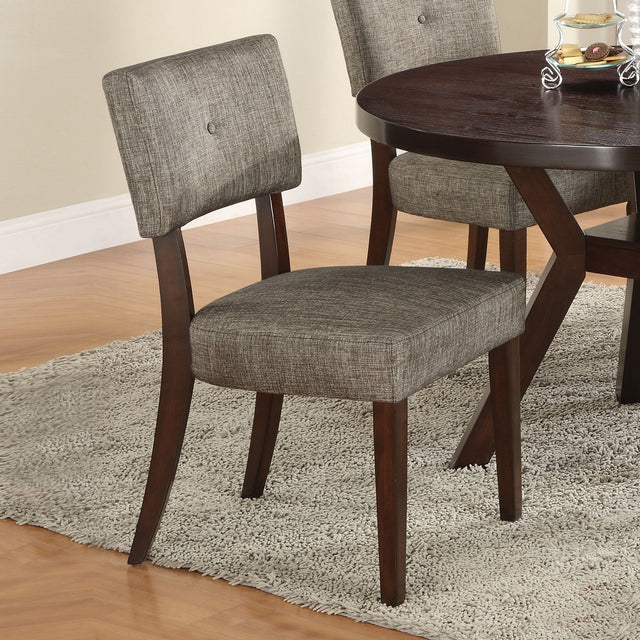 Acme - Drake Side Chair (Set-2) 16252 Gray Fabric & Espresso Finish