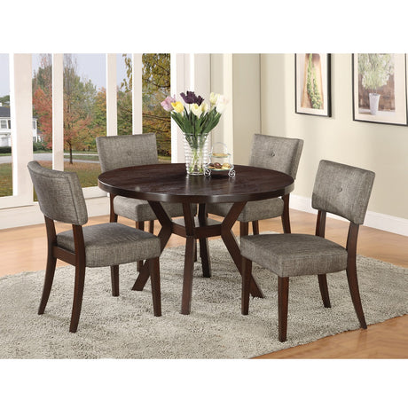 Acme - Drake Side Chair (Set-2) 16252 Gray Fabric & Espresso Finish