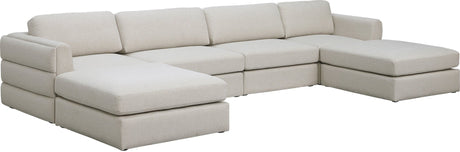 Beckham - Modular Sectional 6 Piece - Beige - Fabric - Modern & Contemporary | Home Elegance USA