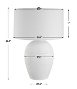 Reyna Chalk Table Lamp - White by Uttermost - View 9