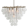 Goccia 6 Light Tear Drop Glass Pendant White - Gold by Uttermost - View 1