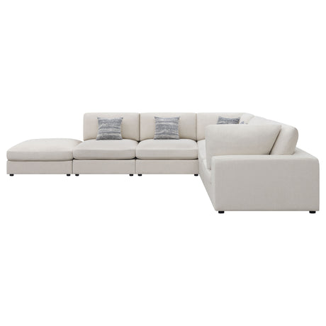Rhette Beige 6-piece Upholstered Sectional with Reversible Cushions - sold by Home Elegance USA