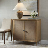 Coast 2 Door Rattan Cabinet Woodtone - Light Brown by Uttermost - View 3