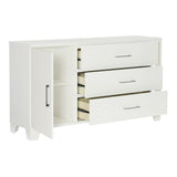 Kerren 1678W-5 Dresser with LED Lighting by Homelegance | White High Gloss Finish - sold by Home Elegance USA