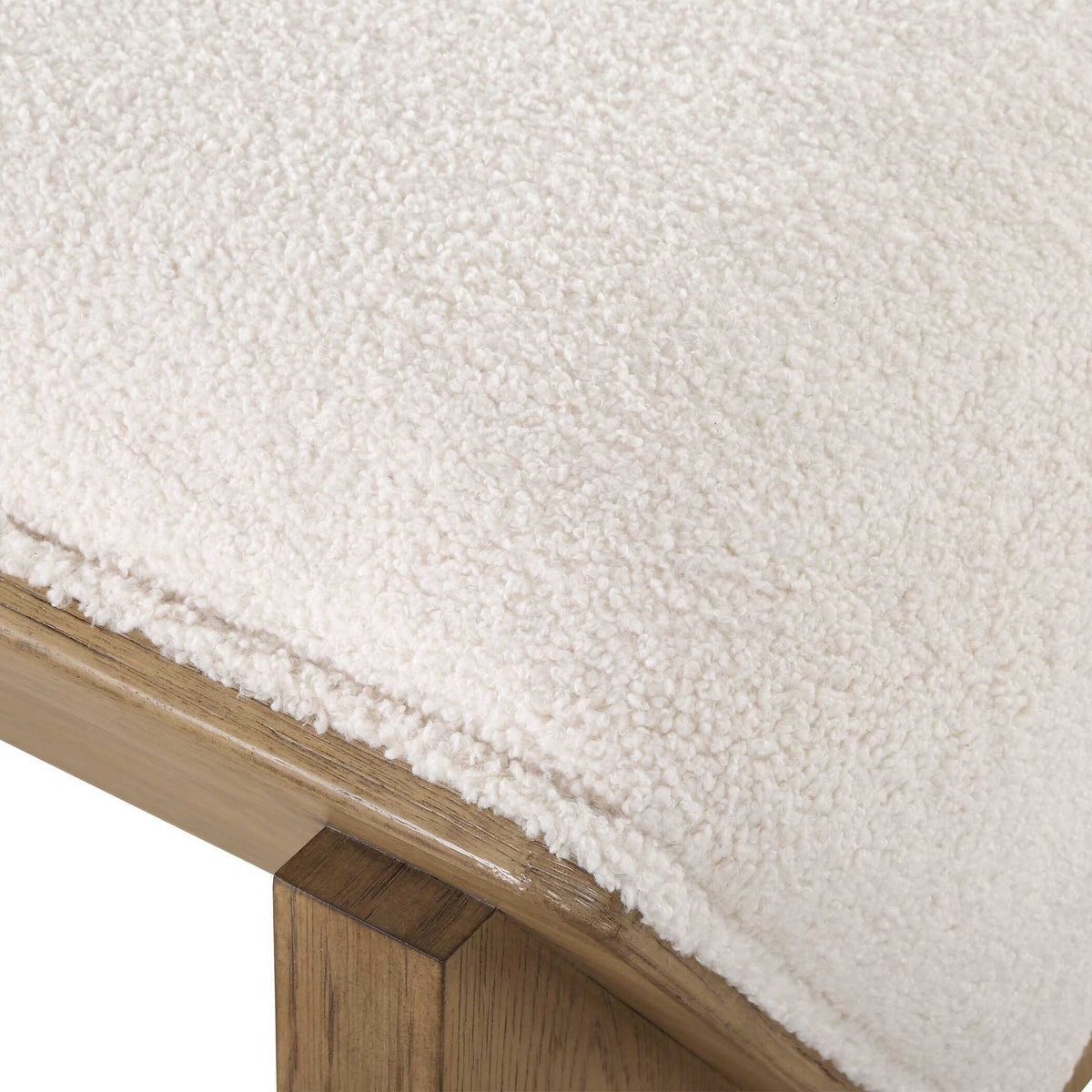 Wedged Ivory Fabric Bench - Beige by Uttermost - View 6