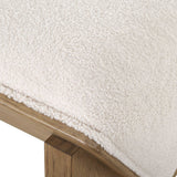 Wedged Ivory Fabric Bench - Beige by Uttermost - View 6