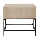 Lunar Wooden Side Table Black / Woodtone - Light Brown by Uttermost - View 6