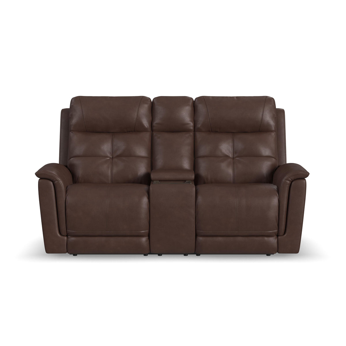 Ranger Power Reclining Loveseat With Console, Power Headrest, Lumbar, Heat & Massage - Rustic Brown | Flexsteel