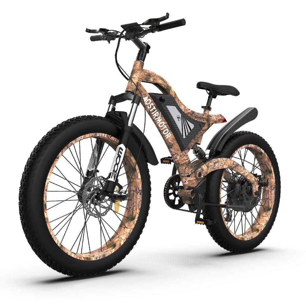 AOSTIRMOTOR S18 - 1500W 26" 1500W Electric Bike Fat Tire 48V 15AH Removable Lithium Battery Mountain Bicycle Shimanos Bicycle Full Suspension MTB Bikes for Adults - S18 - 1500W - Home Elegance USA - 15