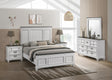 Clelane Wood Bedroom Set with Shiplap Panel Queen Bed, Dresser, Mirror, and Two Nightstands - sold by Home Elegance USA