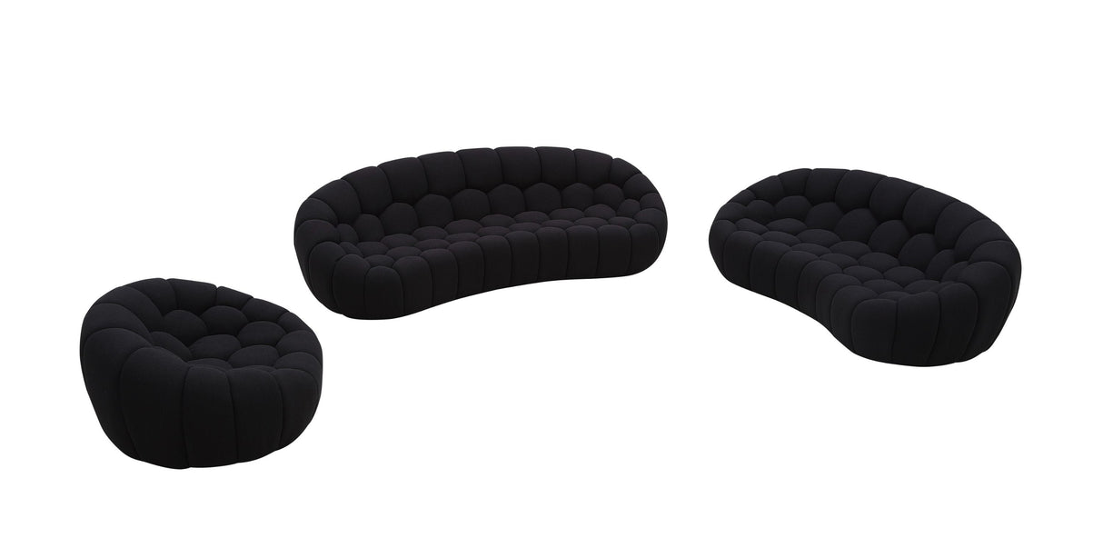 Divani Casa Yolonda - Modern Curved Black Fabric Sofa Set | VIG - Home Elegance USA