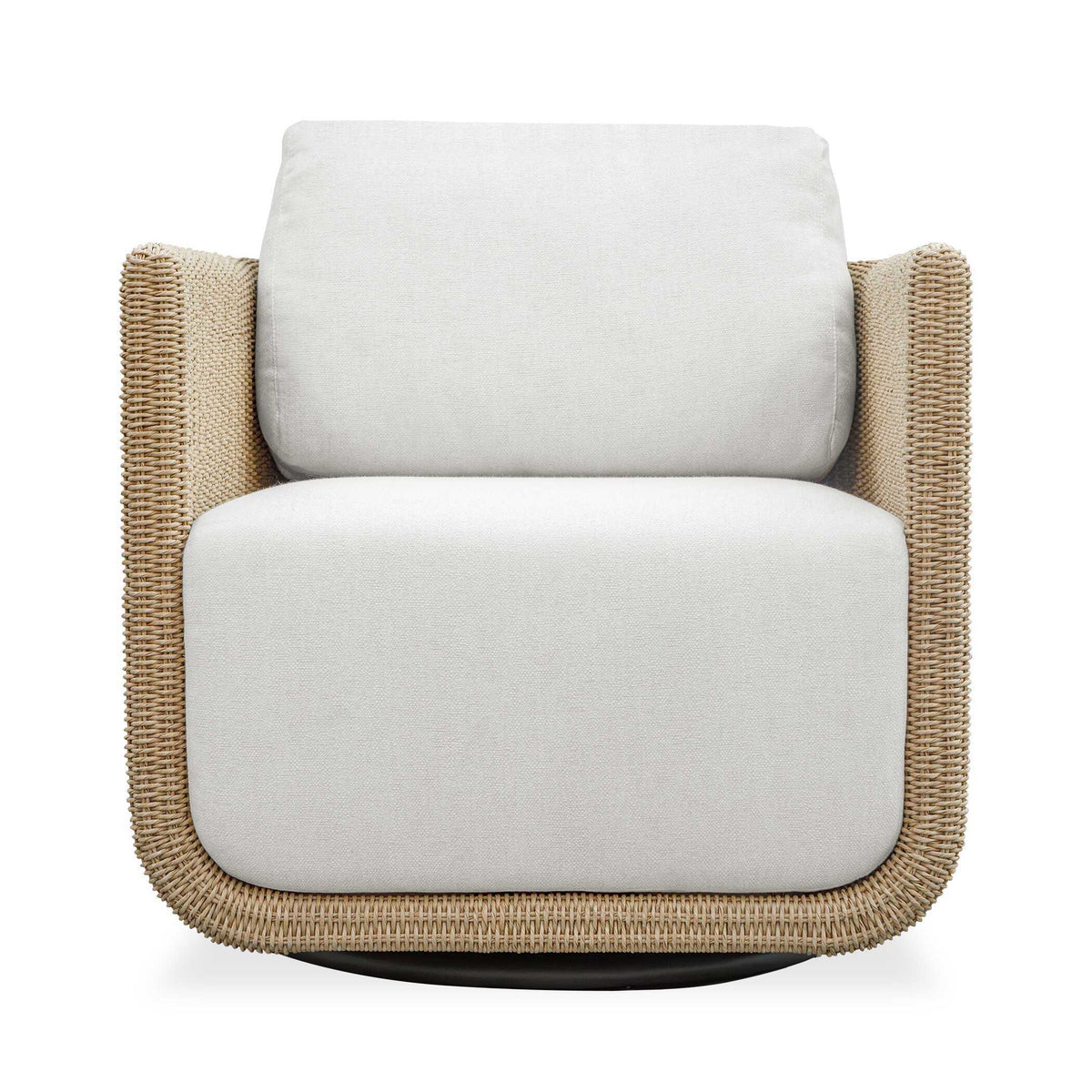 Santorini Outdoor Swivel Lounge Chair - Light Brown / White by Uttermost - View 1