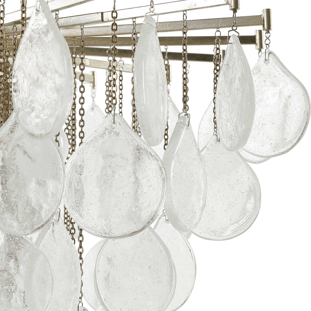 Goccia 6 Light Tear Drop Glass Pendant White - Gold by Uttermost - View 6