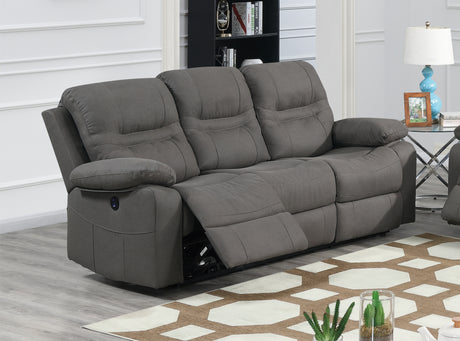 1pc Power Reclining Sofa Built In USB Port Pillow Arms Supportive Headrest Slate Blue Finish Primary Living Room Furniture