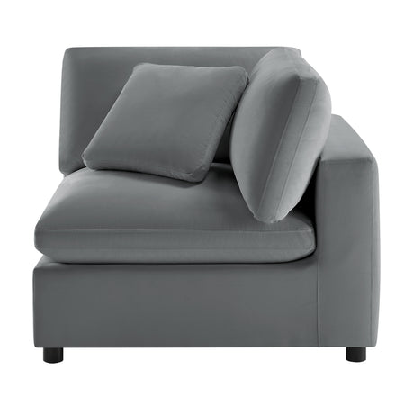 Caylie Modular 6-Piece Sectional in Charcoal with Solid Wood Legs - sold by Home Elegance USA