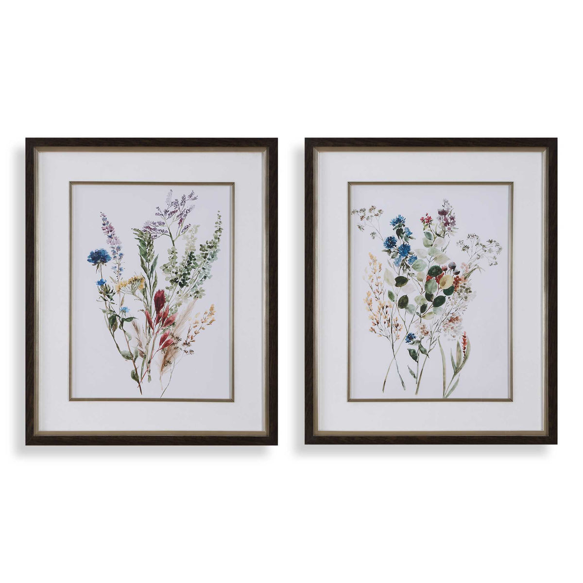 Delicate Flowers Framed Prints (Set of 2) - Green by Uttermost - View 1