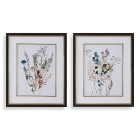 Delicate Flowers Framed Prints (Set of 2) - Green by Uttermost - View 1