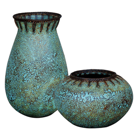 Bisbee Turquoise Vases - Set Of 2 | Uttermost - UM - 17111 - Home Elegance USA - 1