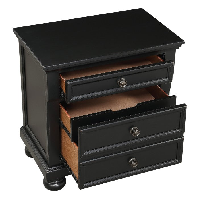 Laurelin Night Stand, Hidden Drawer In Black 1714Bk-4 | Homelegance - Home Elegance USA