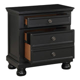 Laurelin Night Stand, Hidden Drawer In Black 1714Bk-4 | Homelegance - Home Elegance USA