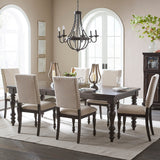 Begonia 7 Piece Dining Room Set In Grayish Brown 1718Gy-90-7Set | Homelegance - sold by Home Elegance USA
