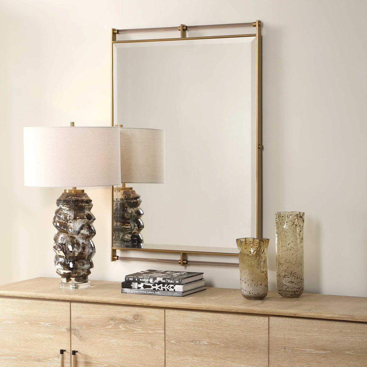 Ripoll Mirror Antique Brass - Gold by Uttermost - View 3