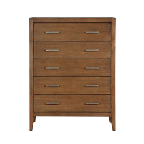 Transitional Bedroom Furniture 1pc Chest of 5 Drawers Light Brown Finish Wooden