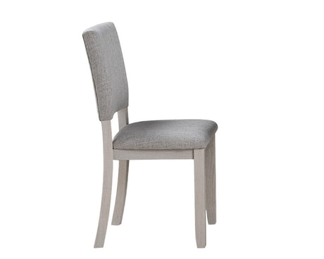 Transitional Style 5pc Dining Set Gray Upholstered Fabric Chairs Dining Table Trestle Base Table 4x Side Chairs Dining Room - sold by Home Elegance USA