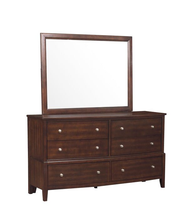 Cotterill Cherry Dresser And Mirror Set 1730 - 5 - 6 | Homelegance - 1730 - 5 - 6 - Home Elegance USA - 1