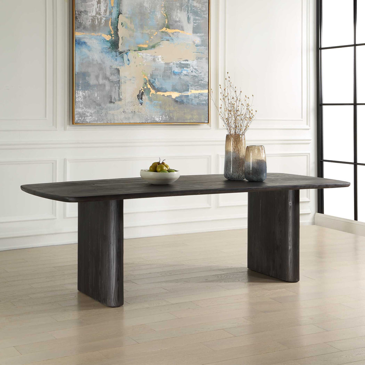 Kirin Reclaimed Fir Dining Table - Black by Uttermost - View 3