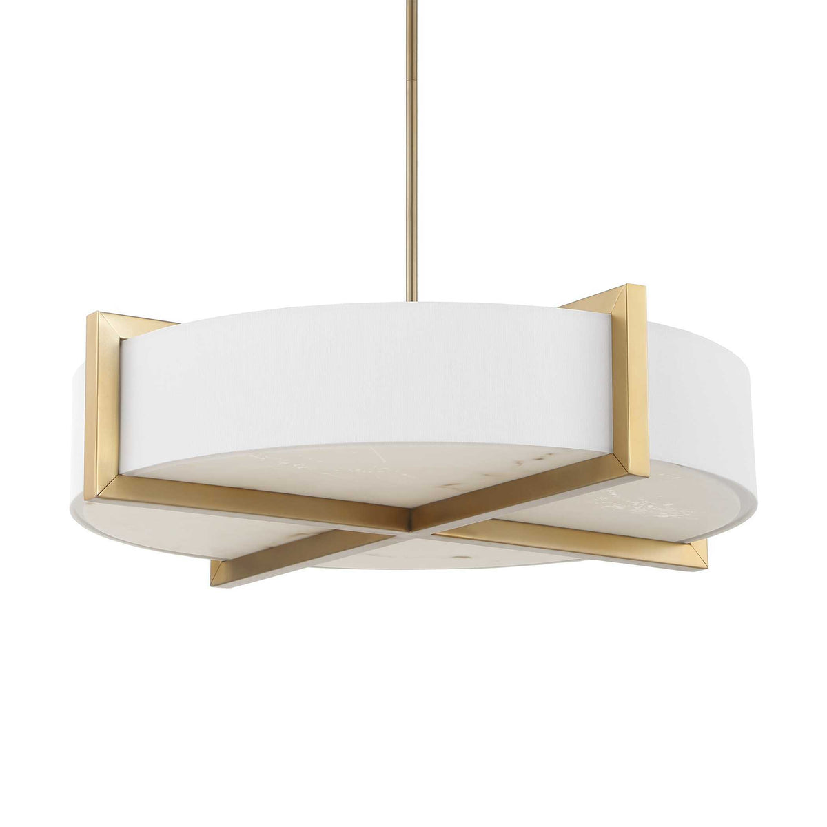 Cresson 4 Light Drum Pendant White / Gold - Gold / White by Uttermost - View 5