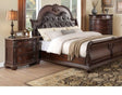 Cavalier Dark Cherry 3 Piece Eastern King Sleigh Bedroom Set 1757K-1Ek-3 | Homelegance